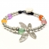 Pulsera para mujer dama brazalete abalorios color plata de mariposa BDM y piedras colores