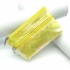Monedero con cremallera para mujer de color amarillo rectangular, moda casual.