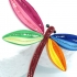 Broche de papel con diseño de libélula multicolor, accesorio de moda.