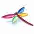 Broche de papel con diseño de libélula multicolor, accesorio de moda.