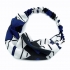 Diadema elástica de tela para mujer, accesorio de pelo, color negro, azul y blanco.