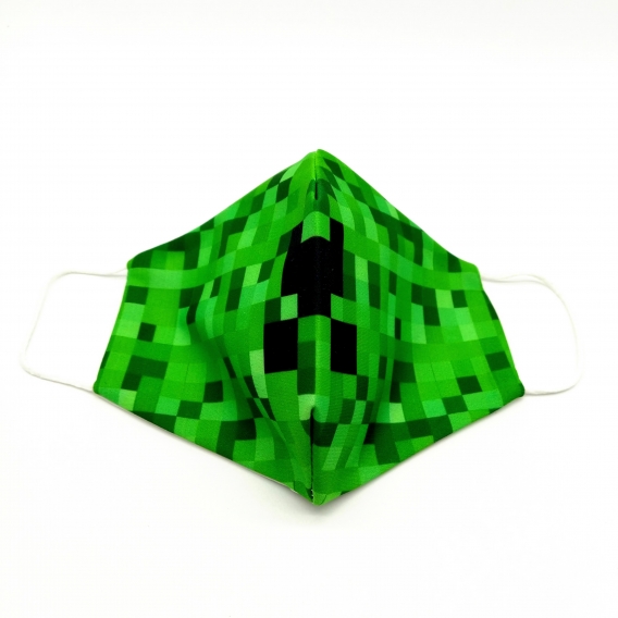 Mascarilla minecraft color verde unisex para filtros