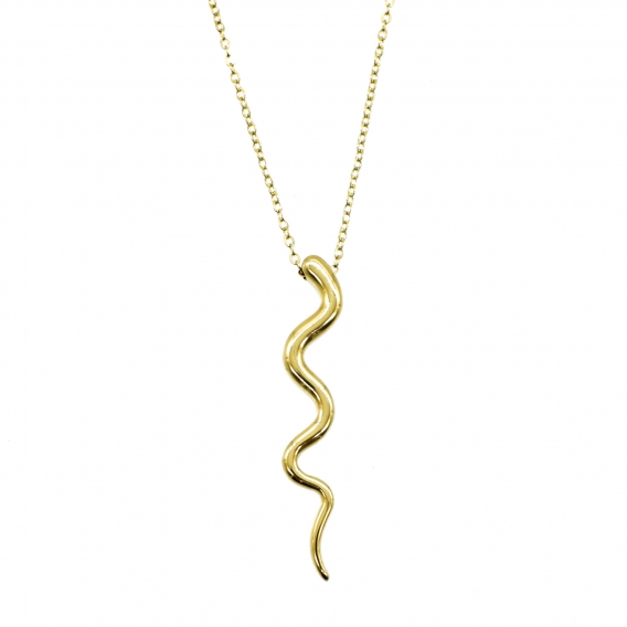 Collar de serpiente color dorado con cadenilla para mujer de acero inoxidable
