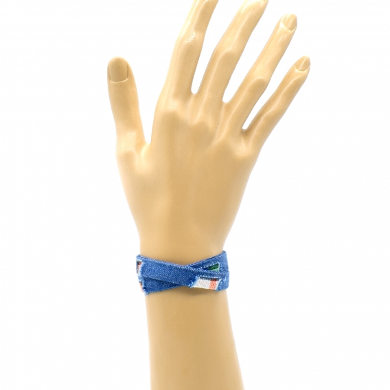 Pulsera doble vaquera azul para mujer