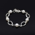 Pulsera perlas con plata de ley 925, brazalete para mujer
