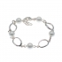 Pulsera perlas con plata de ley 925, brazalete para mujer