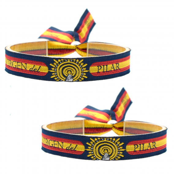 Pulsera virgen del Pilar con la bandera de España,zaragoza. Elegir cantidad