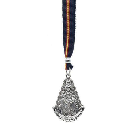 Colgante para retrovisor, adorno de coche para espejo central, colgador con la bandera de España y Virgen del Roció.