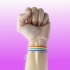 Pulsera bandera LGTBI, orgullo gay, de tela con el arcoíris.