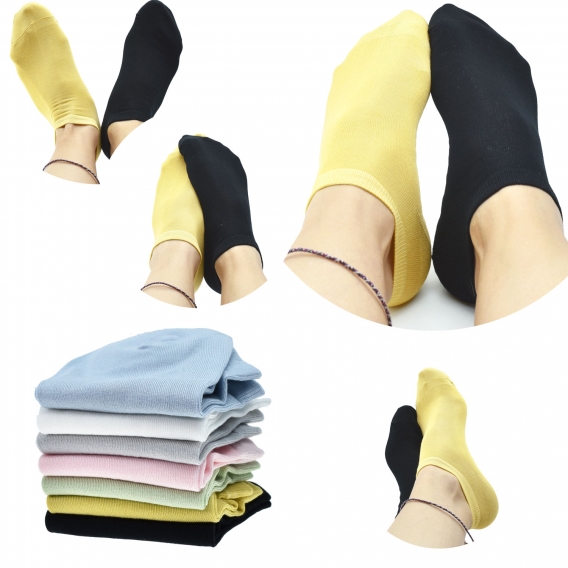 Calcetines lisos, tobilleros deportivos y transpirables para mujer. Calcetines de algodon