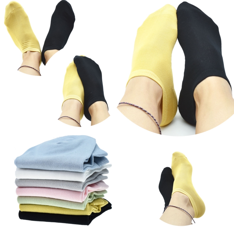 Calcetines lisos, tobilleros deportivos y transpirables para mujer
