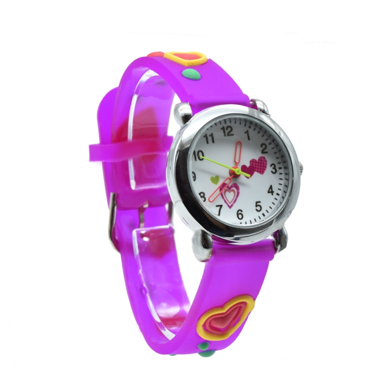 Reloj infantil resistente al agua relojes de pulsera de cuarzo para niños y  niñas, rosa fresa Adepaton LL-0840