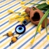 Llavero ojo turco de cristal con colores y mariposa. Un regalo original.