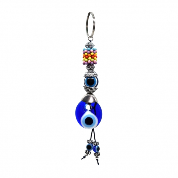 Llavero ojo turco amuleto de la suerte, colgador para bolsos, cristal de murano para mujer.