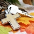 Llavero de cruz, cruz cristiana, cruz plata hombre y mujer llaves de acero