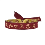 Pulsera de tela taurina rosa con símbolos representativos.Cierre de bola ajustable para hombres y mujeres.Diferentes modelos