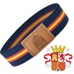Pulsera elástica de la bandera de España con cuero nautica