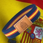 Pulsera elástica de la bandera de España con cuero nautica