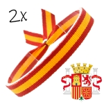 Pulsera de tela bandera de España con cierre ajustable, colgador de coche. Ancho 10 mm. Elegir cantidad