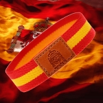 Pulsera elástica de la bandera de España con cuero nautica