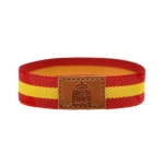 Pulsera elástica de la bandera de España con cuero nautica