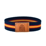 Pulsera elástica de la bandera de España con cuero nautica