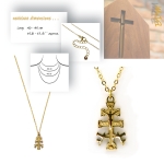 Collar colgante con cruz y la oración padre nuestro dorada y plateada en forma cruz o redonda