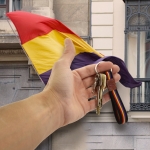 Pulsera elástica de hombre de la república con estrella, llavero.