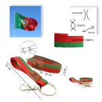 Pulsera bandera Portugal, Gallo de Barcelo, colores seleccion portuguesa de futbol ,muñeca 18-20 cm.