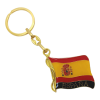 Llavero con forma de bandera de España color dorado para coche.