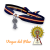 Pulsera virgen del Pilar con la bandera de España,zaragoza. Elegir cantidad