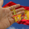 Llavero con la bandera España, metálico para hombre o mujer.