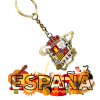 Llavero con la bandera España, metálico para hombre o mujer.