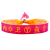 Pulsera de tela taurina rosa con símbolos representativos.Cierre de bola ajustable para hombres y mujeres.Diferentes modelos