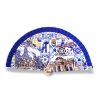 Abanico Madrid Souvenir Madera | Diseño cibeles, puerta Alcala, oso y madroño | Regalo Español Original