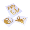 Pegatinas de gatos y perros, Premium para movil, cristal, Coche, Laptop - Gato Dorado, Perro, Yin Yang y Huella - Resistentes
