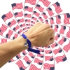 Pulsera de USA, cinta Estados Unidos, bandera EE.UU, Brazaletes dia independencia, pulsera ajustable para hombre y mujer.