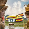 Pulsera de tela, el Rocío con la bandera España.