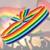 Pulsera bandera LGTBI, orgullo gay, de tela con el arcoíris.