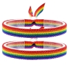 Pulsera bandera LGTBI, orgullo gay, de tela con el arcoíris.