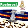 Pulsera con la virgen Rocio y la bandera de España elástica. Elige tu medida