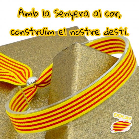 Pulsera bandera de Cataluña y Aragón, Catalunya de tela para hombre y mujer.