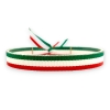 Pulsera bandera Italia, italiana, belpaese, milan, ajustable de tela con cierre ajustable.