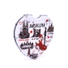 Espejo de Bolsillo Barcelona Doble 15x| Diseño Barcelona a Elegir: Corazón con Monumentos o Salamandra Estilo Gaudí