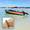 Pulsera rasta de hilo elastico, bandera rasta, Hippie, Bod Marley, jamaica
