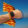 Pulsera bandera de Cataluña y Aragón, Catalunya de tela para hombre y mujer.