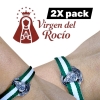 Pulsera de Andalucía y Betis con Virgen del Rocío ajustable para hombre y mujer