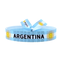 Pulsera Bandera Argentina | Ajustable de tela borado HD| Pulsera Albiceleste | Apoyo a la Selección y Orgullo Argentino