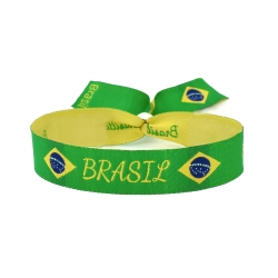 Pulsera de Tela Bandera de Brasil | Ajustable | Pulsera Verde-Amarela para Mostrar tu Orgullo | Apoyo a la Canarinha con Alegría
