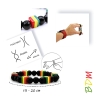 Pulsera jamaicana de cuentas y elástica multicolor, reggae